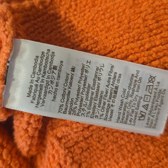 J.Crew Retail Marina sweater in textured cotton blend $118 Sunfire Coral XS - Picture 7 of 10